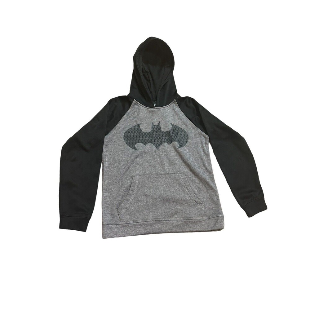 Batman hoodie Youth M gray black pullover long sleeves